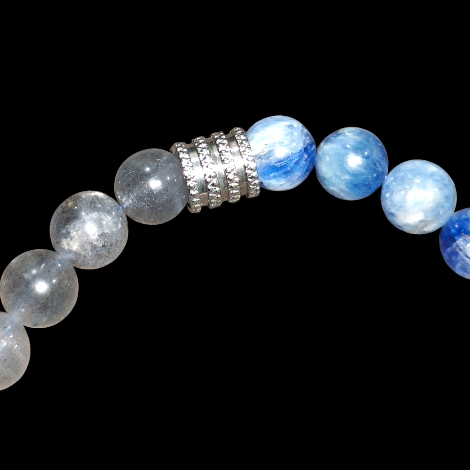 Kyanite and Labradorite Bracelet Natural Stones 8mm Stretches 