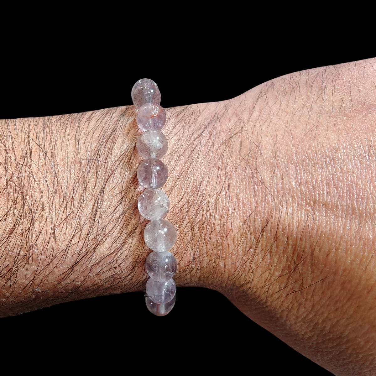 Rabbit Hair Amethyst Bracelet 8mm Unisex