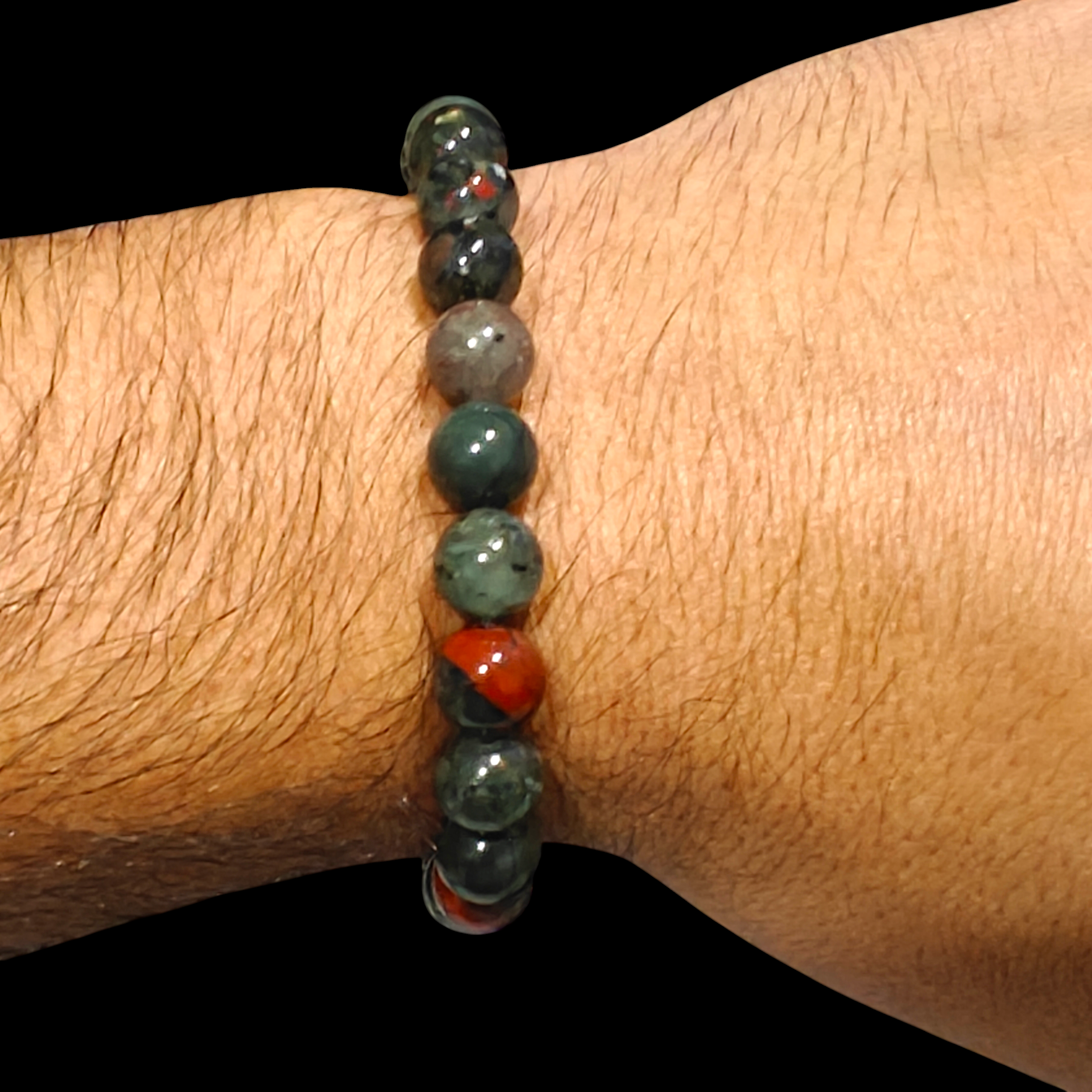 African Bloodstone Jasper Bracelet 8mm Unisex