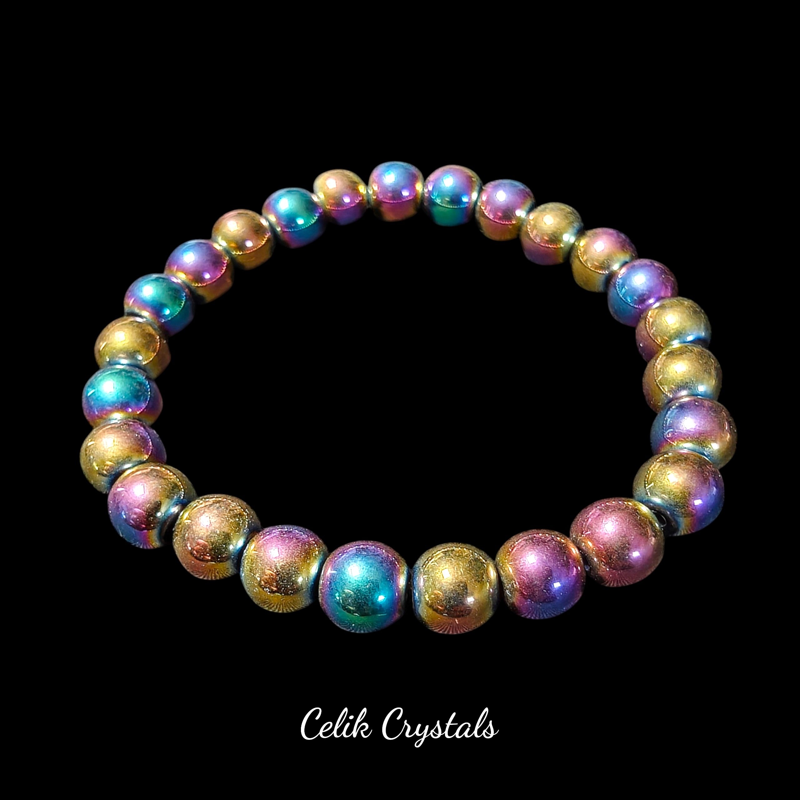 Rainbow Hematite Bracelet 8mm