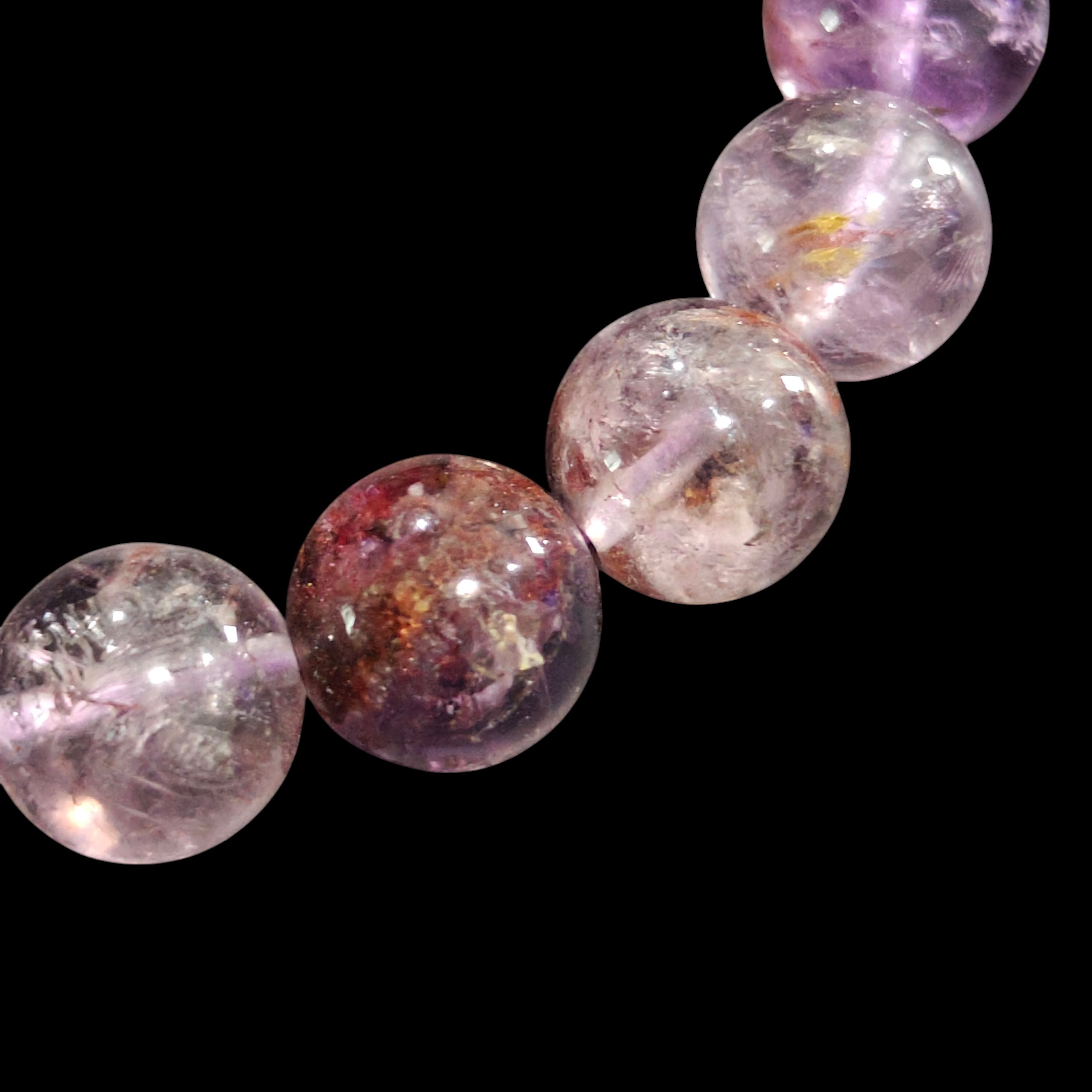 Super 7 Phantom Ghost Rutilated Quartz Bracelet