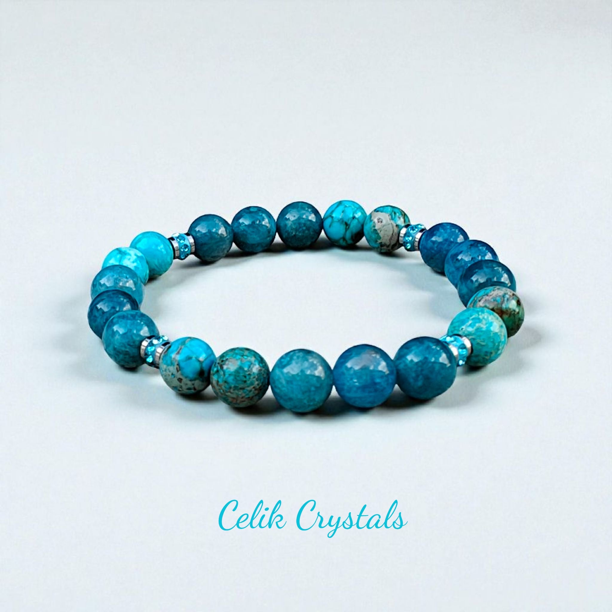 Apatite & Imperial Jasper Bracelet 8mm Unisex