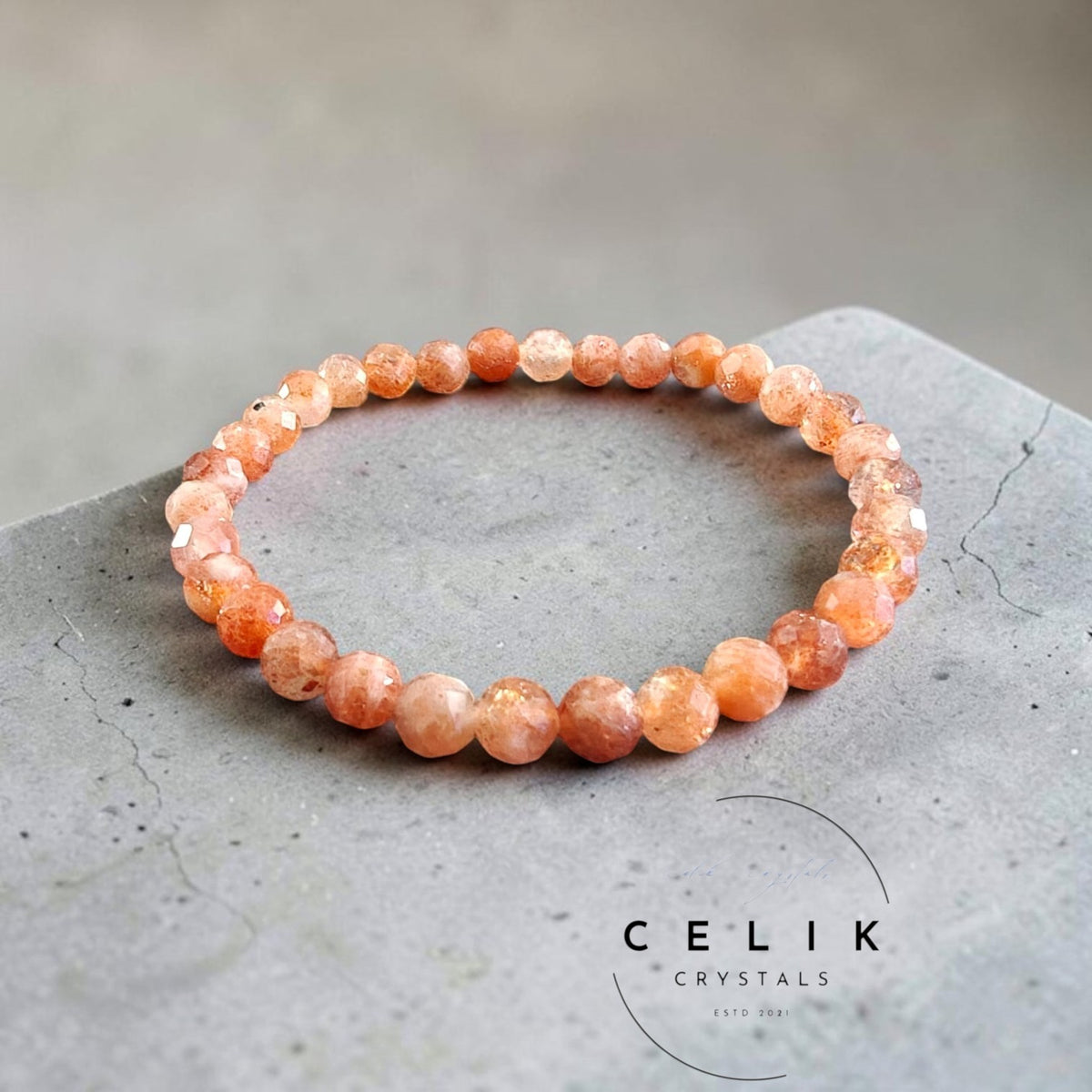 Sunstone Bracelet 6mm Faceted Unisex
