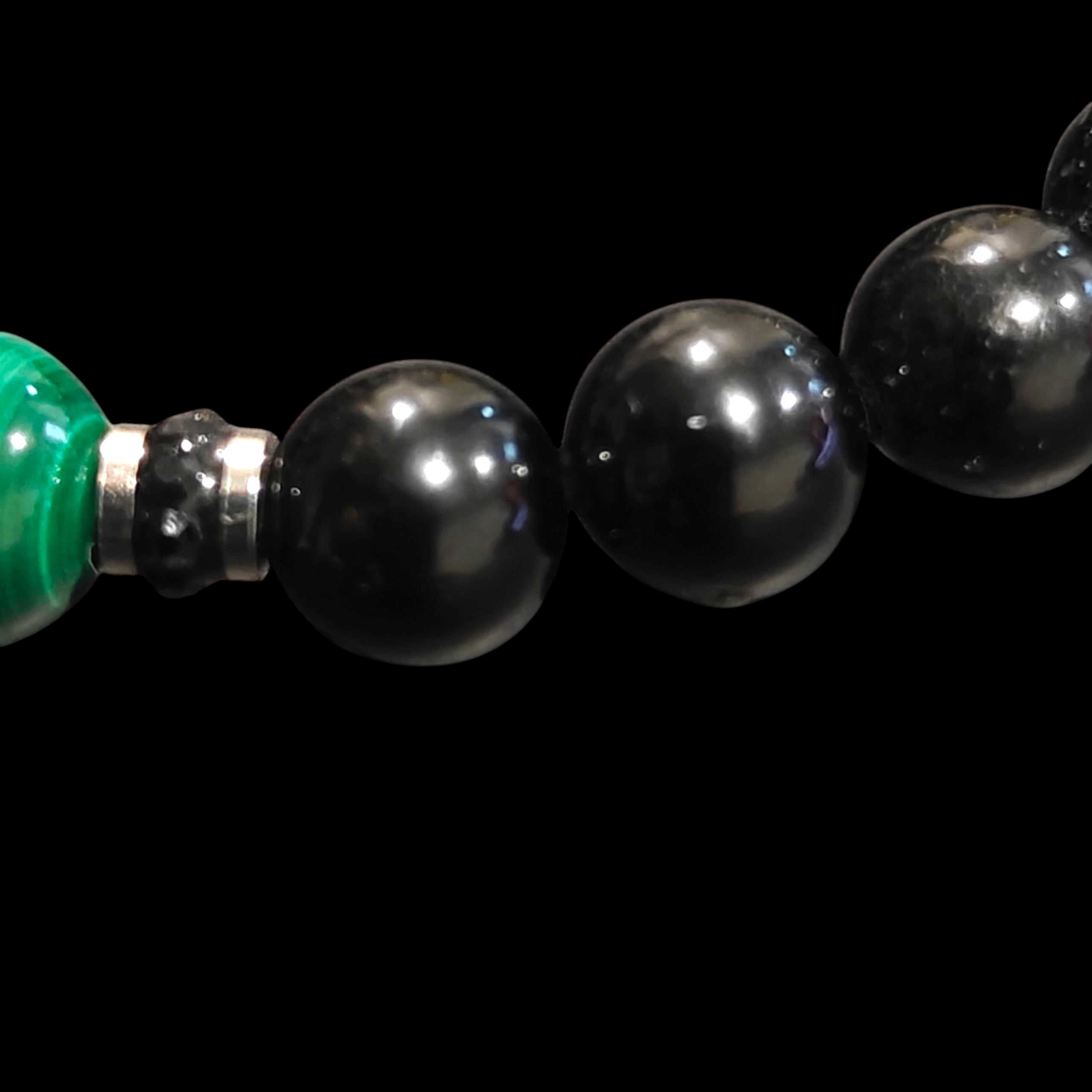 Malachite and Black Tourmaline Bracelet 