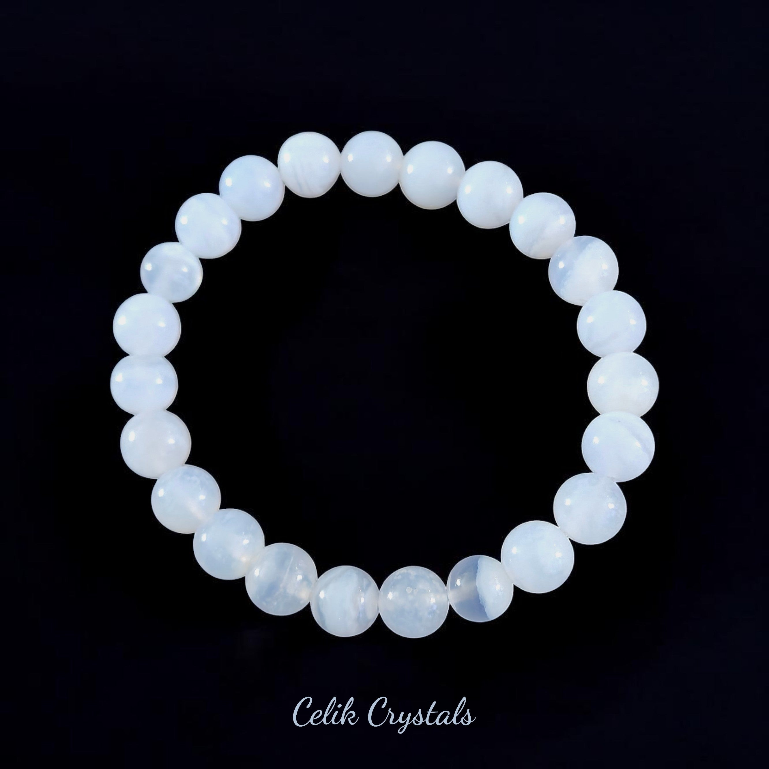 Blue Lace Agate Bracelet 8mm Unisex