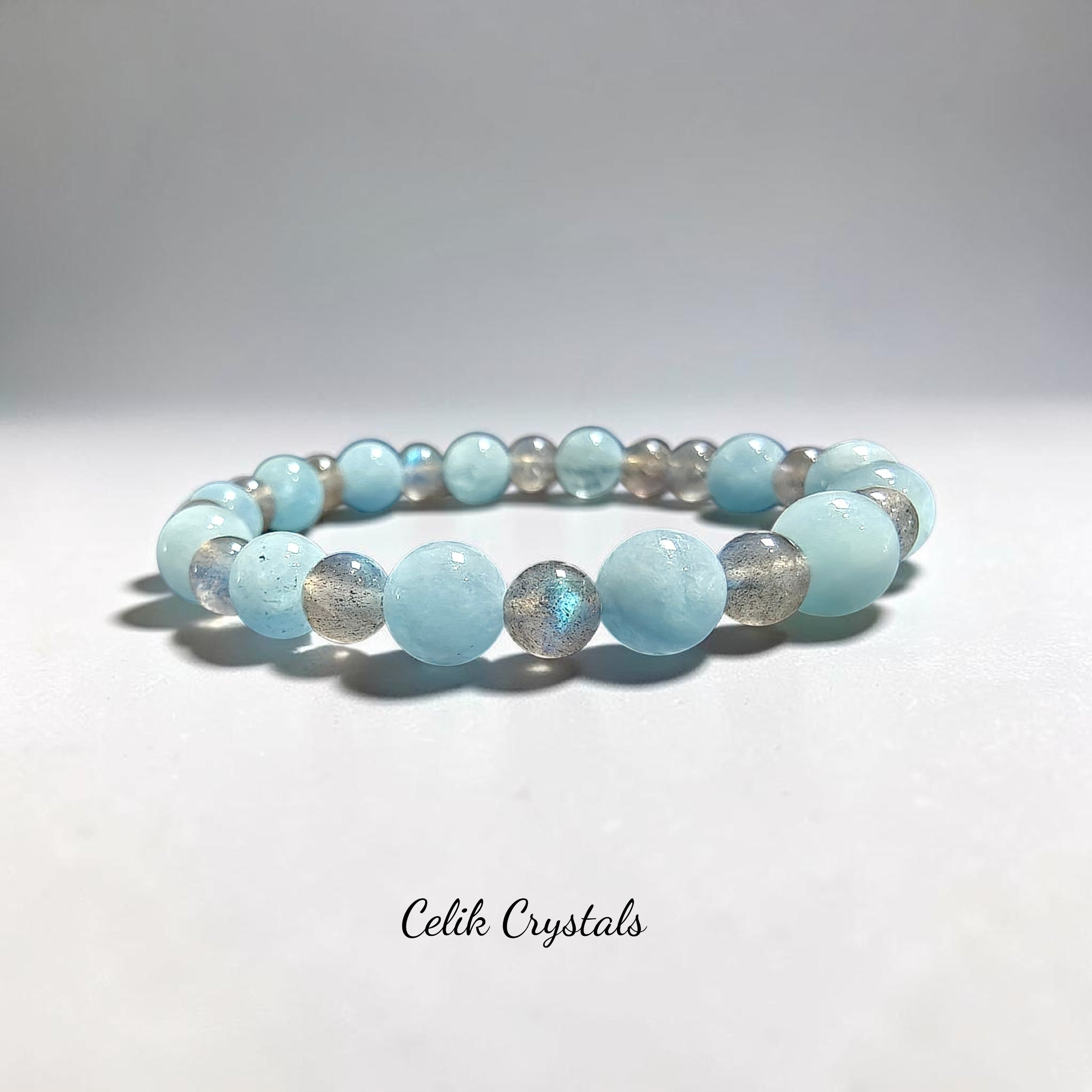 Aquamarine Labradorite Bracelet Unisex