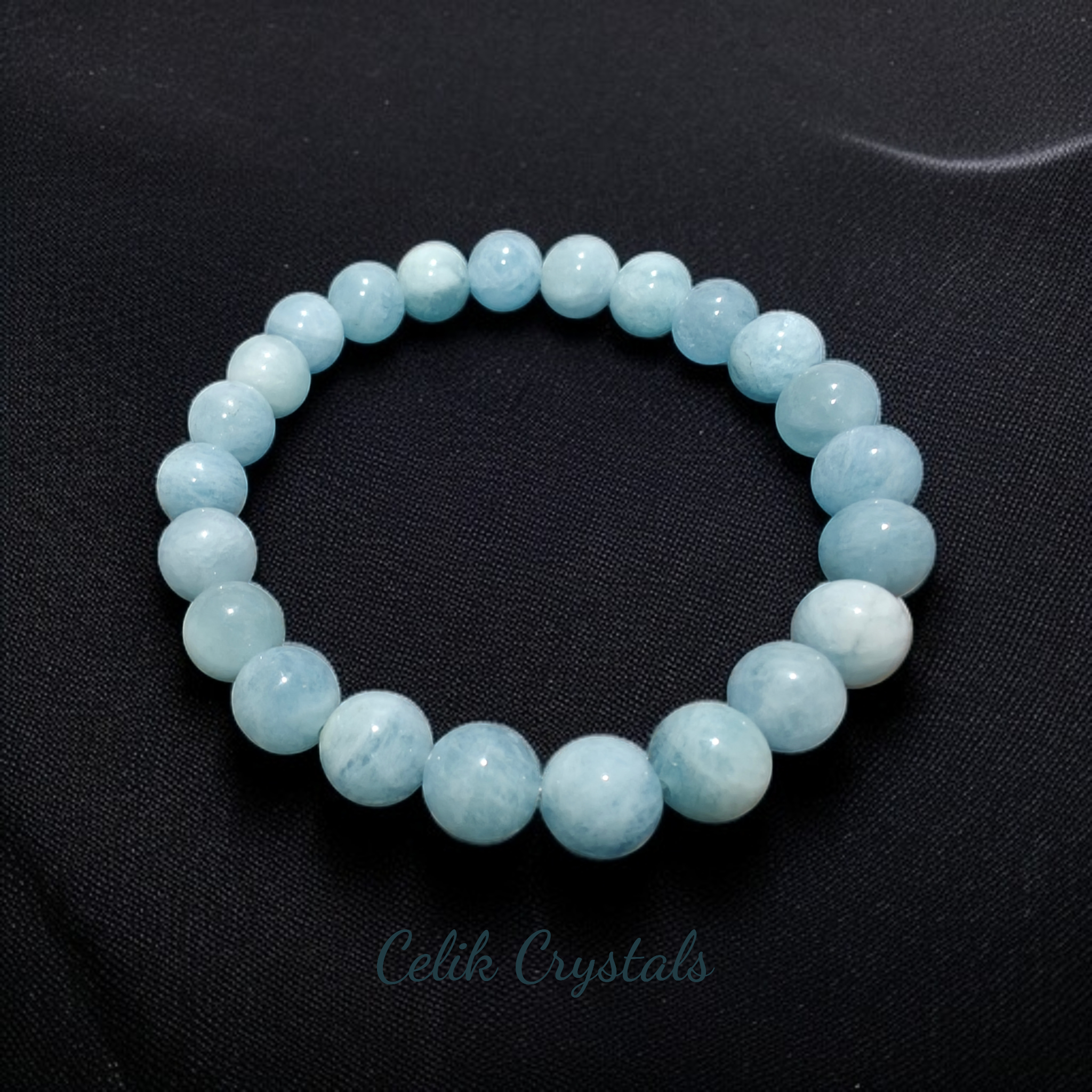 Aquamarine Bracelet 8mm and 10mm Unisex