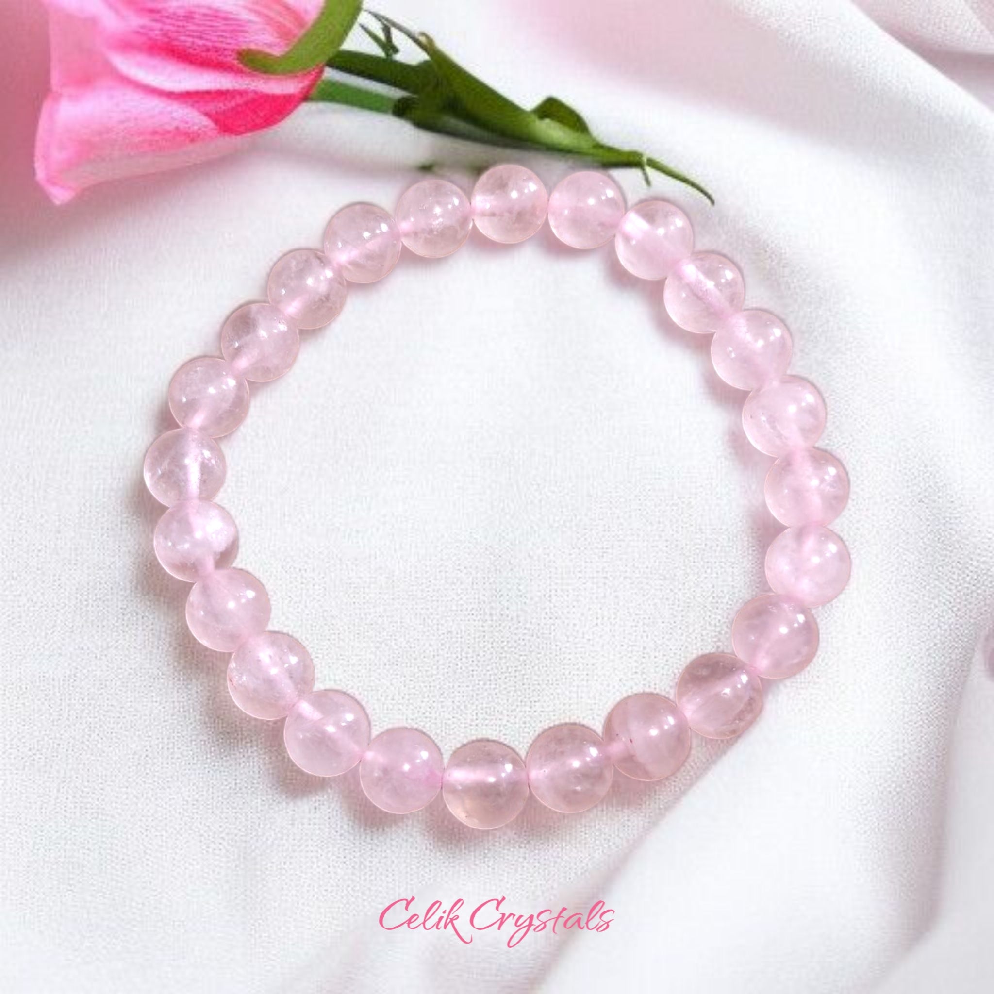 3 Piece Protection Bracelet Set for Love includes Rose Quartz, Rhodonite and Peach Aventurine 