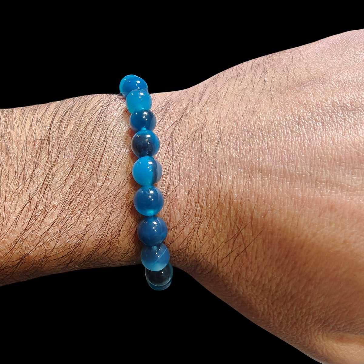 Blue Sugar Heart Agate Bracelet Unisex
