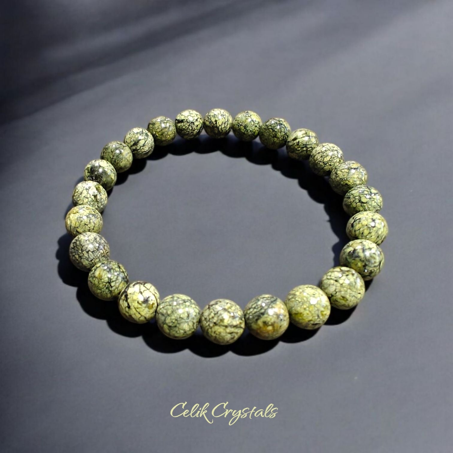 Snakeskin Jasper Bracelet 8mm Natural Stones Stretches 
