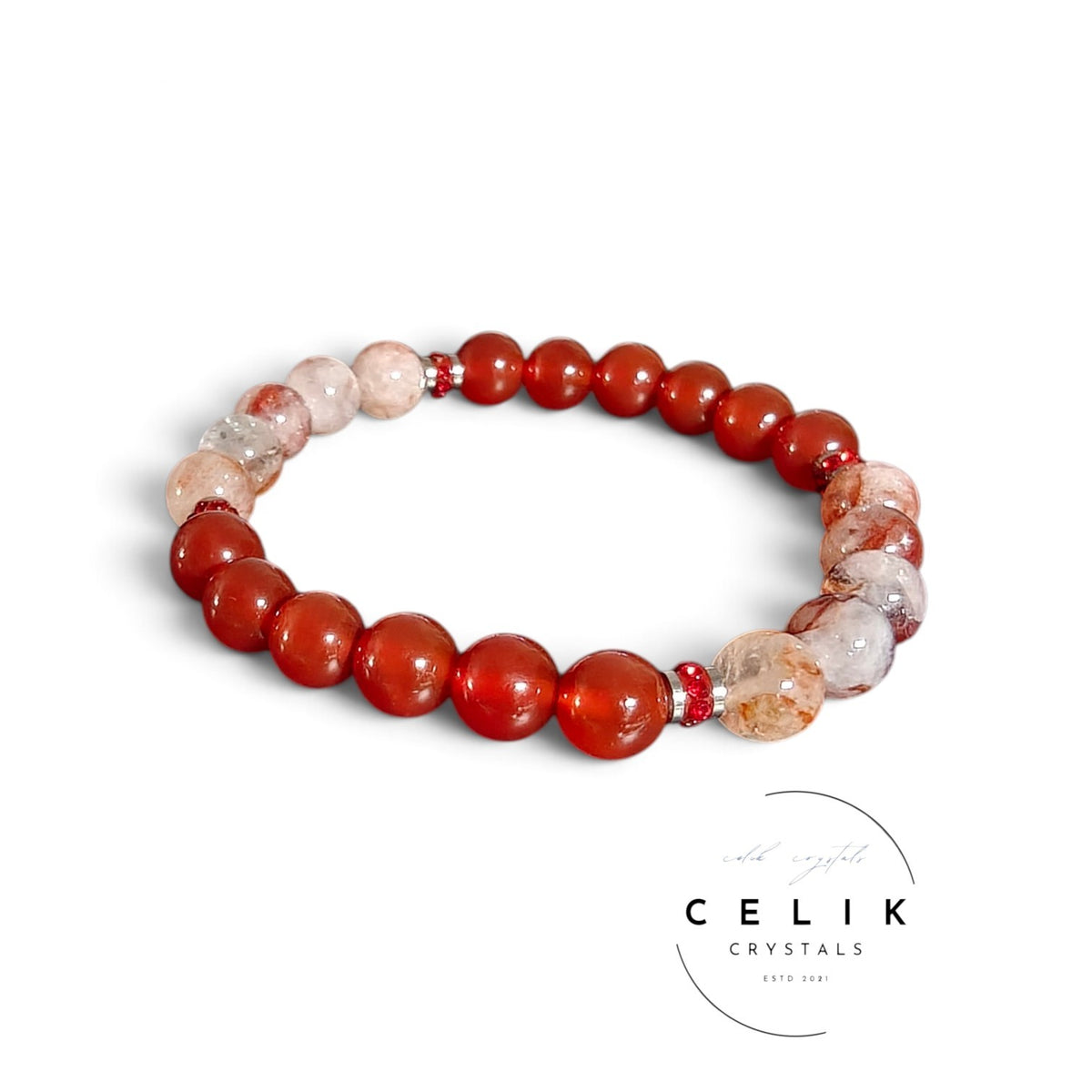 Fire Quartz Carnelian Bracelet 8mm Unisex