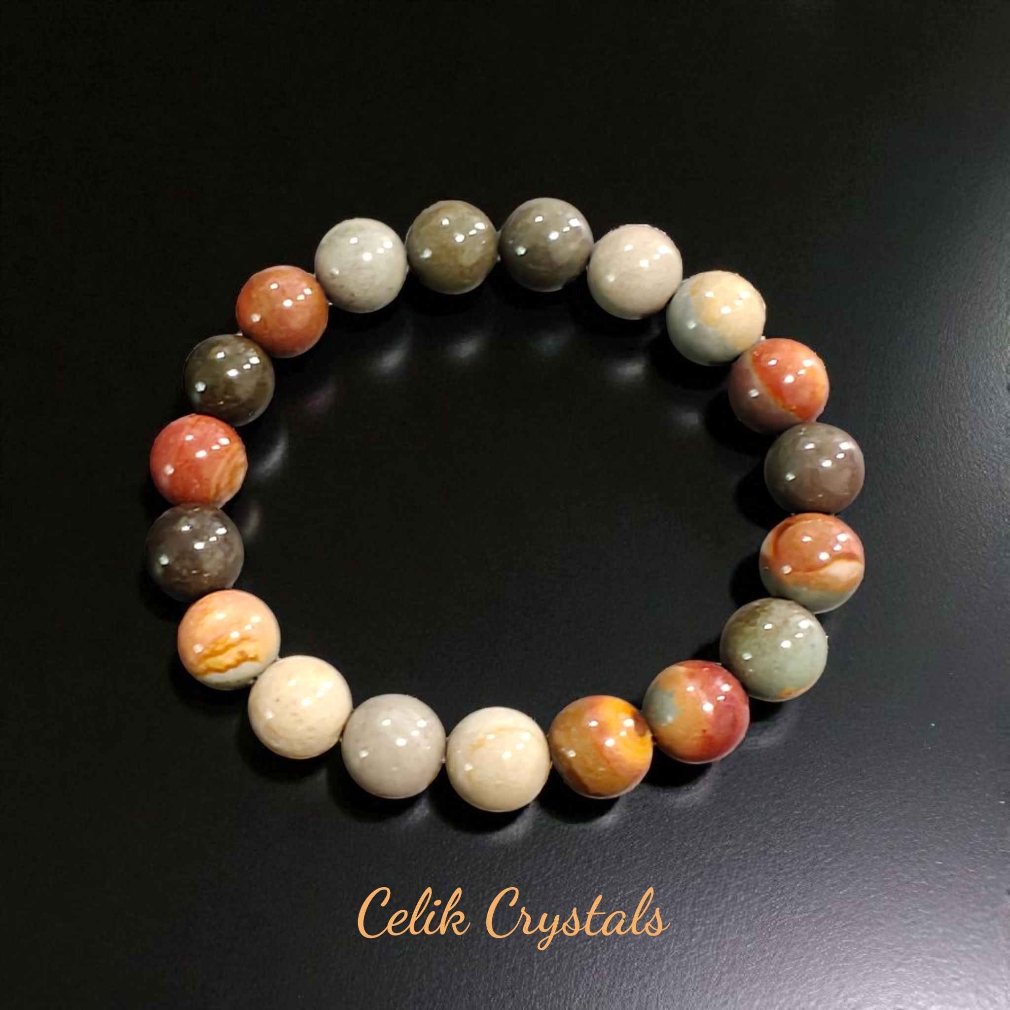 Landscape Jasper Bracelet 10mm Unisex