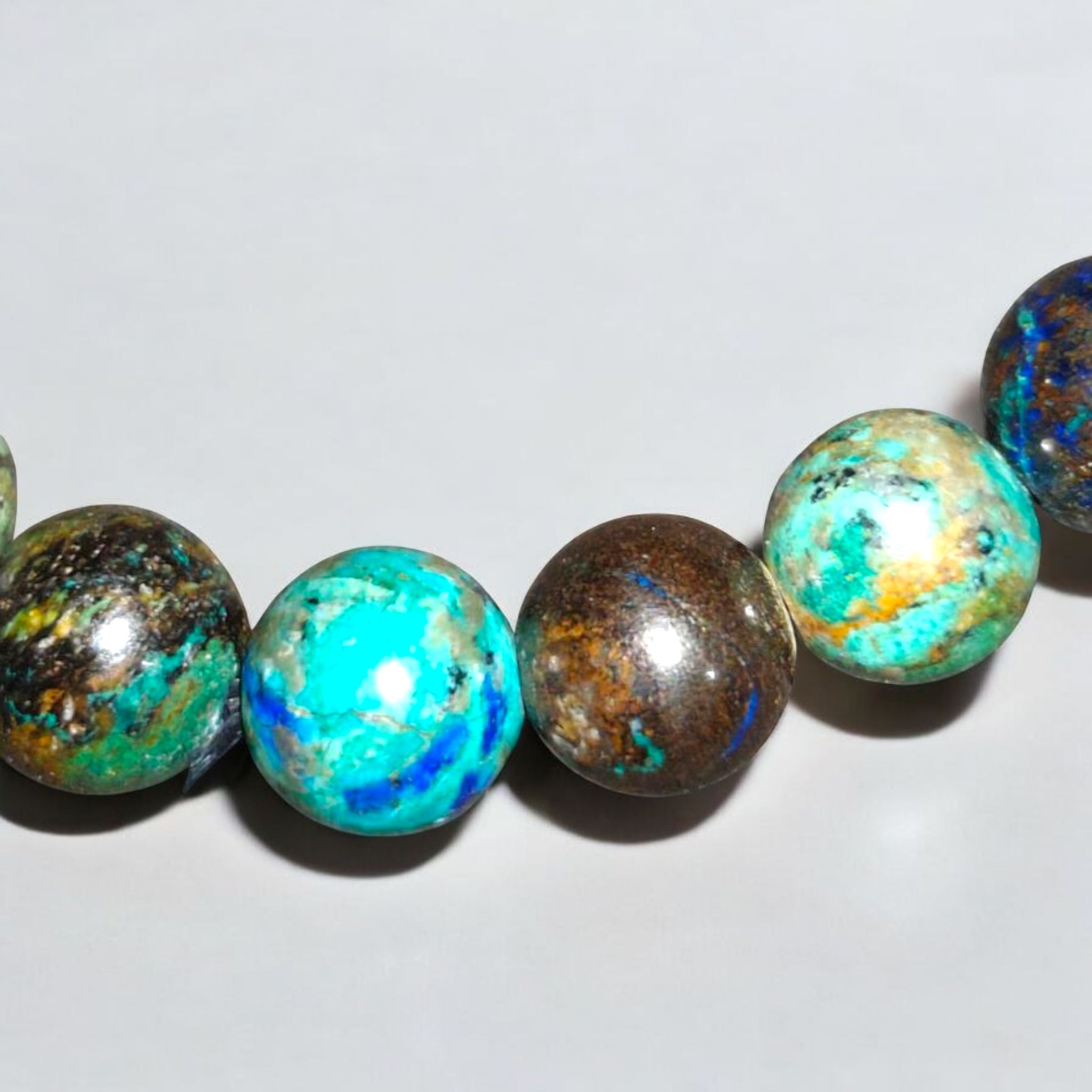 Genuine Azurite Bracelet 7-8mm Crystal Beads Authentic Stones 